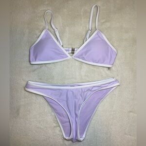 SHEIN Purple & White Bikini Medium EUC